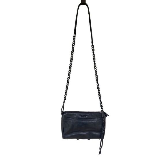 Rebecca Minkoff Mini Mac Black Leather Crossbody Chain Strap - Picture 1 of 10